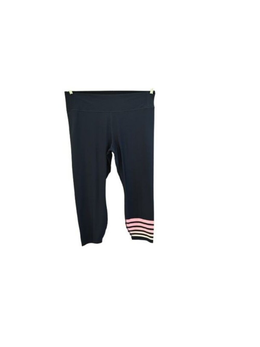 Addison Bay Cropped Leggings Pink Stripe Athletic Capri Pants Women’s 2X Navy